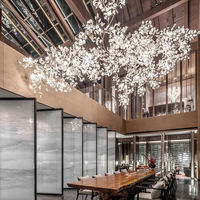Lustres Lustres Led Escaliers Verre Hall Duplex Hôtel Hall De Luxe Personnalisé En Forme De Fleur Décoration Banquet Moderne 80 500