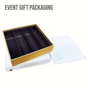 <b>candy</b> <b>box</b> Minimalist Wedding Gift Chocolate Packaging <b>Box</b> with Clear Window, Gold Foil Logo & Ribbon - Product Image 4