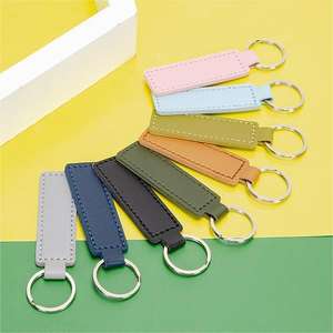 Llavero de cuero PU resistente al desgarro Pedido a granel Impresión de logotipo personalizado para marca corporativa - Product Image 1