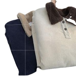 Suéter de lana de cordero de invierno, 100% algodón, con capucha, cuello alto, estampado serigrafiado, transpirable, cálido, cómodo y de corte holgado. - Product Image 5