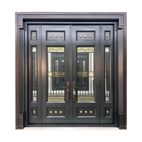 Porte de sécurité extérieure pour maison intelligente, construction en acier inoxydable, prévention des incendies, insonorisée, relief 3D chinois, chambre à coucher, garantie 5 ans