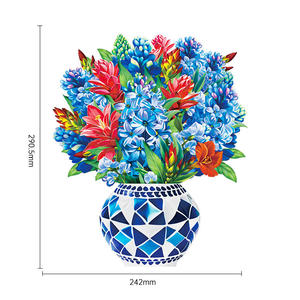 Vase Mosaïque 3D Personnalisé de Luxe en Carton Recyclable Écologique avec Fleurs de Jacinthe, <span class=keywords><strong>Carte</strong></span> de Vœux Artisanale Réaliste en Papier pour la Fête des Mères - Product Image 2