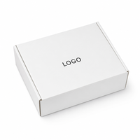Boîte d'expédition en carton ondulé avec vernis brillant blanc personnalisé avec logo, pour bijoux, cosmétiques, petites entreprises, cadeaux