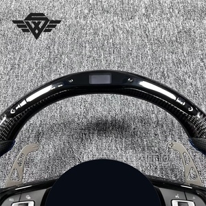 Volante Deportivo de Fibra de Carbono Forjado con LED para VW MK7 MK6 <span class=keywords><strong>GOLF</strong></span> 7 <span class=keywords><strong>GOLF</strong></span> 6 R Sportsvan Touran <span class=keywords><strong>Mk2</strong></span> Teramont Tiguan <span class=keywords><strong>Mk2</strong></span> - Product Image 4
