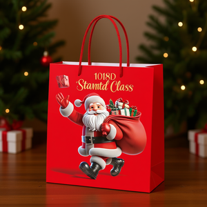 10180 Gold Stamped Santa Claus <b>Large</b> <b>Christmas</b> <b>Gift</b> <b>Bag</b> - Product Image 2
