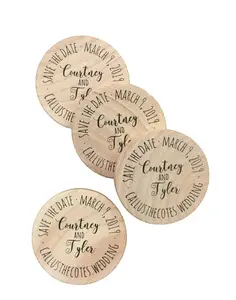 cheap natural round wood disc personalized printed wooden coins drink tokens wedding favors sobriety coins recovery poker chips