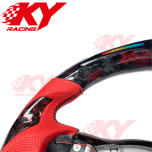 Volant de voiture sport en fibre de carbone LED personnalisé pour Nissan 370z Coupé 2008-2019, compatible avec Infiniti FX35 FX37 QX70 2009-2016 - Product Image 2