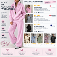 Ensemble sweat-shirt oversize à demi-zip et pantalon de survêtement large pour femme, personnalisé OEM, avec sweat à capuche quart de zip, écologique et durable, pour les loisirs
