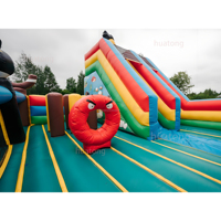 Château Gonflable Commercial d'Extérieur pour Enfants avec Toboggan et Jeux d'Attraction - Hupfburg