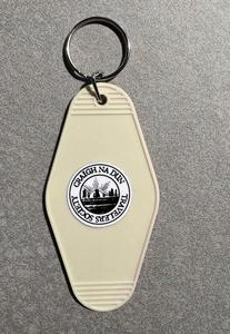 Custom Logo Promotional Blank Plastic <b>Retro</b> Vintage Motel Hotel Room Keychain Motel Keychain Loop QR Code - Product Image 5
