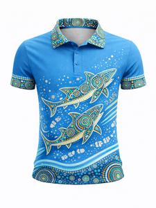 <span class=keywords><strong>Polo</strong></span> Personalizzate all'Ingrosso 100% Poliestere Stile Aborigeni, Asciugatura Rapida, Traspiranti, Sublimate, <span class=keywords><strong>Taglie</strong></span> <span class=keywords><strong>Forti</strong></span> da Uomo - Product Image 5