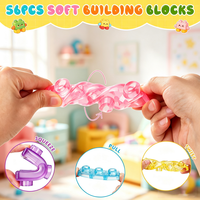 Blocs de construction souples en silicone, ensemble de construction flexible, jouet d'empilage DIY pour tout-petits, cadeau éducatif, vente en gros