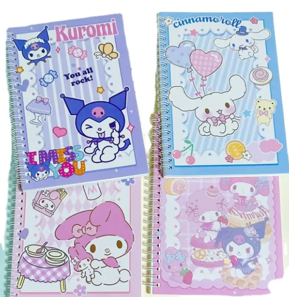 Ruunjoy Sanrio Kuromi benim melodi Cinnamoroll bobin kitap kitap ilkokul öğrenci günlüğü kitap defterleri yazma pedleri Ledger