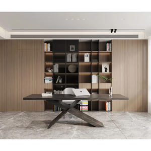 Ensemble de meubles complets haut de gamme pour villa, penthouse, chambre en L avec grand lit king-size, en tissu moderne, pour usage commercial - Product Image 1