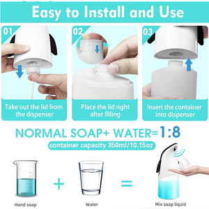 <span class=keywords><strong>Amazon</strong></span> venta <span class=keywords><strong>baño</strong></span> negro Sensor de infrarrojos de mano de espuma de <span class=keywords><strong>dispensador</strong></span> de jabón - Product Image 6
