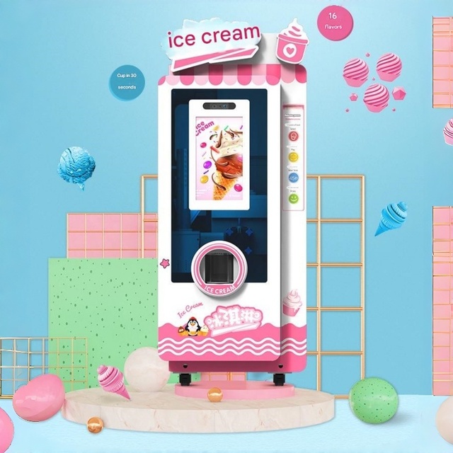 Fully Automatic Ice Cream Robot Vending Machine for Sports Crowd Locations and Public Event Areas