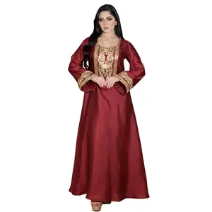 New Abaya Gold bestickte Pailletten Langes Party kleid Nahost Muslimisches Kleid Elegantes Abendkleid