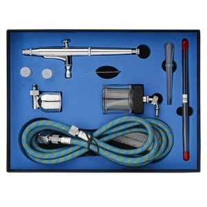 Kit de pistolet aérographe portable 134K en cuivre à double action avec alimentation par gravité et <span class=keywords><strong>compresseur</strong></span> pour artistes, pâtissiers et décoration de gâteaux - Product Image 1