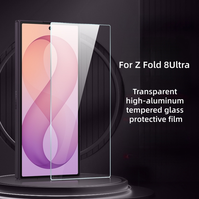 HD Outer Screen Tempered Glass Film Electroplated High Aluminum Anti-Spy Privacy Glass Cover for Samsung Galaxy Z Fold 8 Ultra
