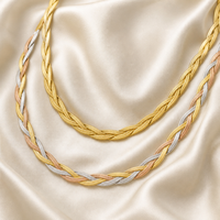 Collier Serpent Tressé en Acier Inoxydable Doré, Chaîne Anti-ternissement, Étanche, Bijou Torsadé Tendance pour Usage Quotidien