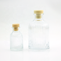 Bouteille diffuseur vide en verre pour aromathérapie, 40ml 50ml 80ml 200ml 500ml, côtelée, ambrée, transparente, dégradée