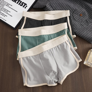 2025 nouveaux hommes mi-hauteur caleçons coton boxeurs avec <span class=keywords><strong>jeune</strong></span> personnalité tendance respirant confortable tricoté garçons Shorts - Product Image 6