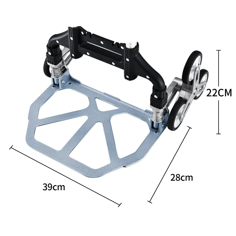 TPRホイール付き階段クライマーカートハンドトラック、ショッピング折りたたみ食料品カート、荷物用アルミニウム合金折りたたみハンドトラックトロリー
