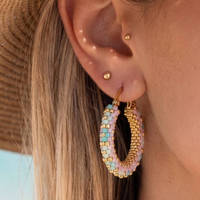 Pendientes 2026, Nueva Llegada, Cuentas Miyuki Importadas, Pendientes Clásicos Tejidos a Mano para Mujer, Pendientes de Aro de Moda, Joyería
