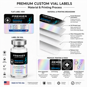 Etichette Personalizzate Gratuite per Flaconi 2ml 3ml 10ml, Adesivi Olografici Impermeabili Ecologici con Strato Grattabile per Medicinali - Product Image 4