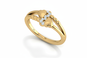 Anillo de Diseño Elegante para Mujer, 0.05CTW, 8 Diamantes Naturales en Oro de 14K, Corte Brillante Redondo - Product Image 4