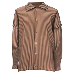 <span class=keywords><strong>Camicia</strong></span> Miyake Pleats in <span class=keywords><strong>stile</strong></span> <span class=keywords><strong>giapponese</strong></span> con risvolto, a maniche lunghe, con perline, tinta unita, traspirante, antipiega, in fibra di poliestere - Product Image 3