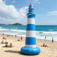 Phare gonflable en PVC durable de marque Shunyuan, étanche, avec éclairage LED, garantie 1 an, capacité 100-500 kg, personnalisable