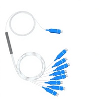 Divisor de Fibra Óptica Monomodo Mini PLC 1x8 SC UPC de Tubo de Acero para Redes FTTH 5G PON, OEM de Fábrica