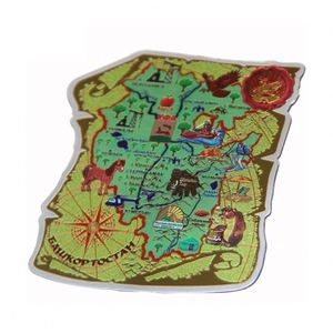 Imán de Metal de Recuerdo Turístico, Mapa de Rusia, Bashkortostan, Lámina Metálica 3D, Imán para Refrigerador - Product Image 2