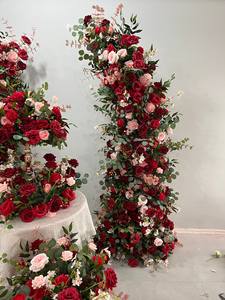 ดอกไม้ประดิษฐ์สำหรับงานแต่งงานชุดการจัดดอกไม้ผ้าไหมสีแดงดอกกุหลาบประดิษฐ์ลูกบอลกลางดอกไม้ซุ้มสำหรับงานแต่งงาน - Product Image 6