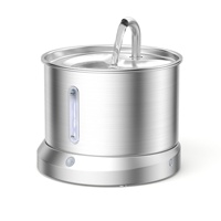 Fontaine à eau intelligente pour animaux de compagnie en acier inoxydable, rechargeable, design détachable automatique pour chats et chiens - Fabricant transfrontalier