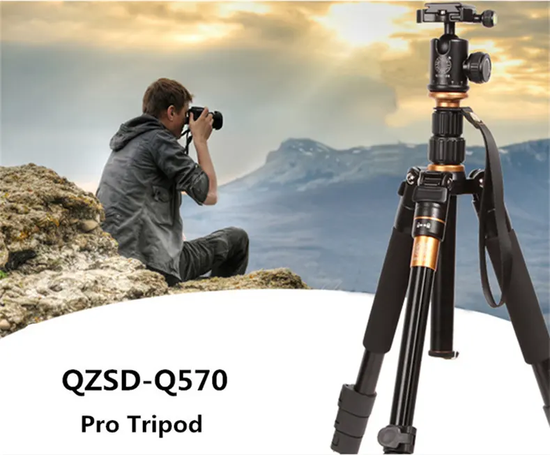 Pro photographic professional camera tripod video monopod Q570 foldable aluminium monopods for DSLR