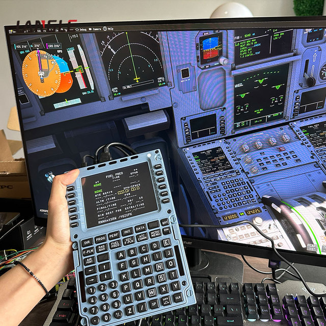 Aluminum Gaming Flight Simulator MCDU 2nd Generation Aluminum Alloy Virtual Game Machine Airplane Cockpit Flight Simulator