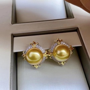 Parures de bijoux en or plaqué 18 carats, épaisses et imposantes, boucles d'oreilles dorées couleur café de 11-10 mm, pendentif de 12-11 mm, bague de 12-11 mm, chaîne en argent - Product Image 3