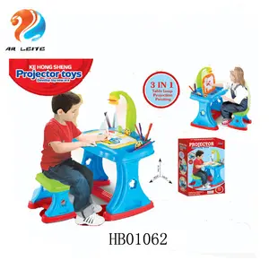 Projetor de mesa com cadeira para crianças, venda quente, brinquedos educativos, desenho, arte, com cadeira, quadro, pintura, crianças, brinquedos de desenho com projetor