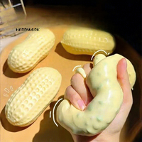 Balle anti-stress en peluche aux arachides HARDWORK, croquante et compressible, jouet fidget moelleux au toucher beurré‑doux, ASMR sensoriel anti‑stress