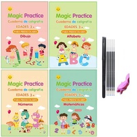 Livre Magique 3D Français Allemand Espagnol, Cahier d'Exercices de Traçage pour Apprendre les Chiffres et Lettres, Calligraphie pour Enfants