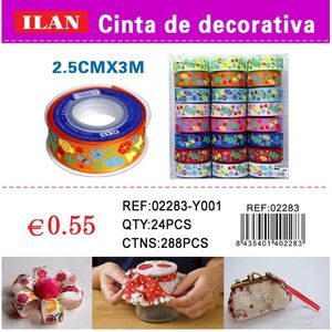 Nastro decorativo Iln 2,5 cm x 3 m con motivi colorati per artigianato e regali - Product Image 3