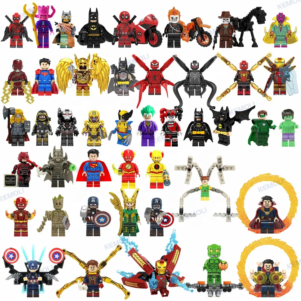 5000+ Kinds Block Figure Model Super Heroes Venom Bat Spider Iron Loki Flash Man Mini Building Block Figure Collect Toy Juguetes