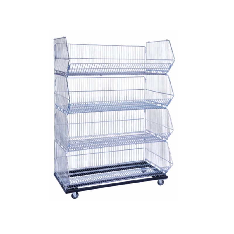 Оптовая продажа, цинковая Складная Штабелируемая клетка, сверхпрочная тележка для покупок, продуктовый магазин, стальная тележка для супермаркетов, тележки для покупок
