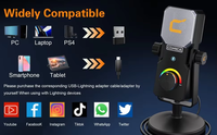 Microphone de studio professionnel COMICA STA-U1 RGB, microphone à condensateur cardioïde USB, microphone de jeu pour ordinateur portable
