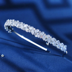 Diadema de zirconia europea para niña y mujer, Tiara para el pelo, cinta para el pelo, decoración para el pelo de boda, para dama de honor - Product Image 4