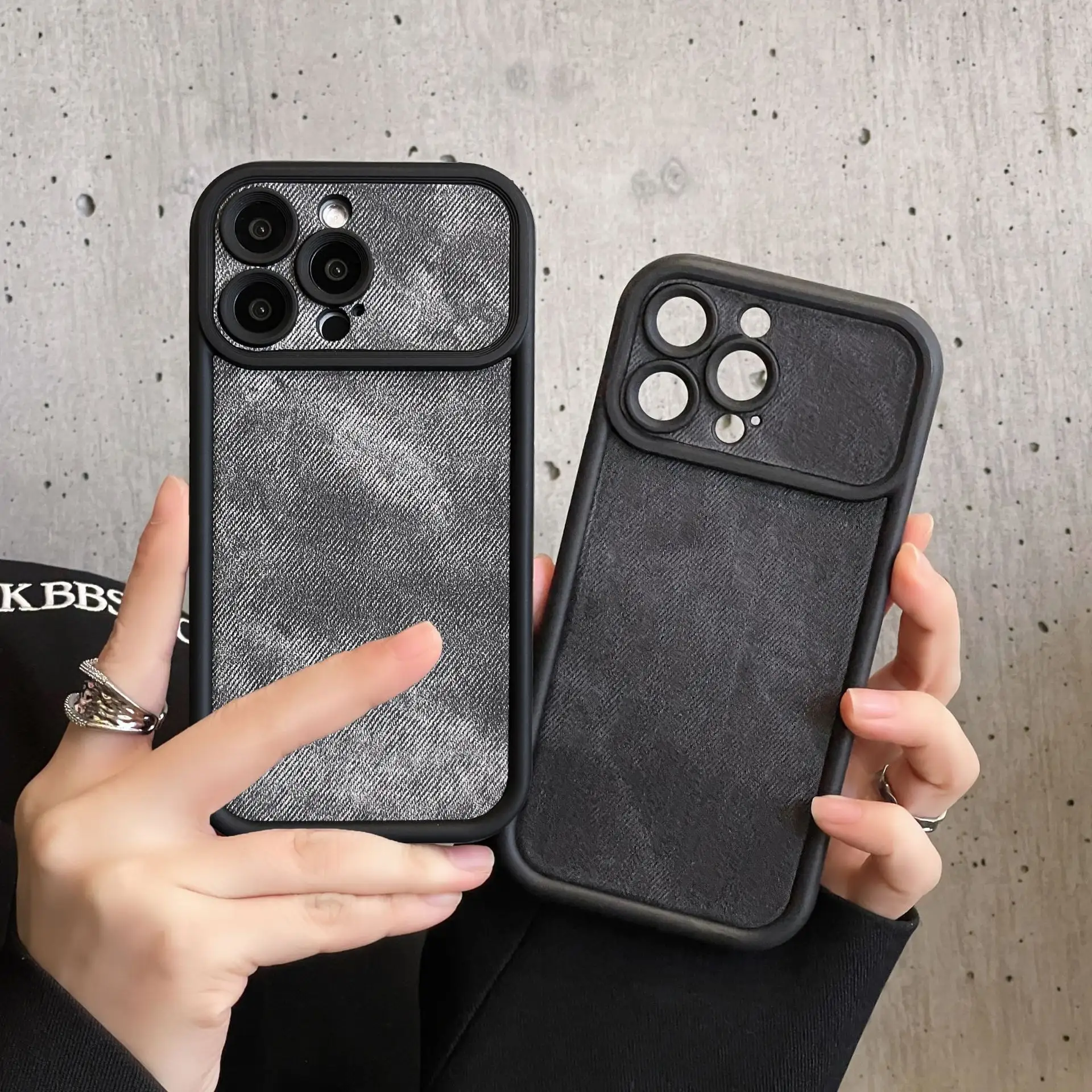 Jeans creativos lavados Denim textura PU cuero a prueba de golpes teléfono móvil accesorios funda para iPhone 11 12 13 14 15 Pro Max