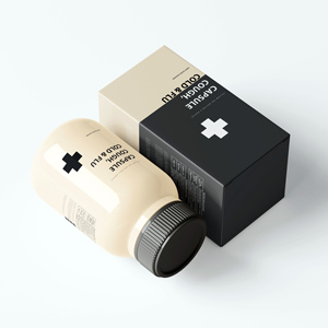 Produit personnalisé petite boîte pliante boîte de papier de carton blanc pour médicament supplément sirop multivitamine bouteille boîte d'emballage - Product Image 3