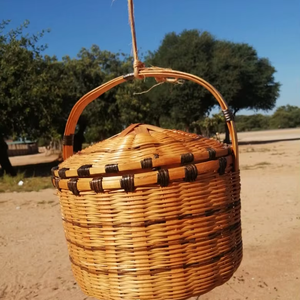Cesta de Bambú para Almacenamiento de Alimentos, Cesta Tejida a Mano para Verduras y Frutas, para Cocina y Catering - Product Image 1